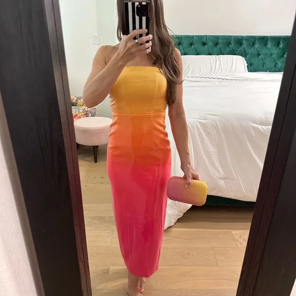 Aurora Hot Fix Crystal Clutch In Sunset - Picture 7 of 7